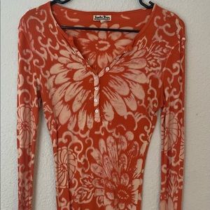 Vintage Lucky Brand-orange floral print